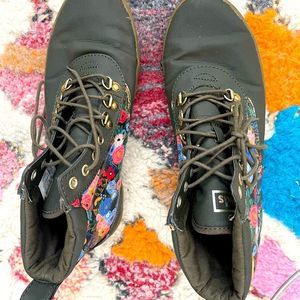 Green Keds flower rain boots waterproof